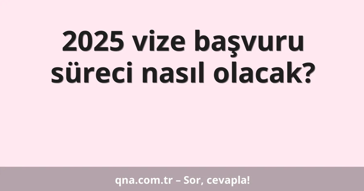 2025 vize başvuru süreci nasıl olacak?