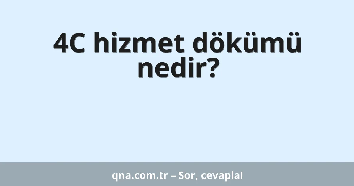 4C hizmet dökümü nedir?