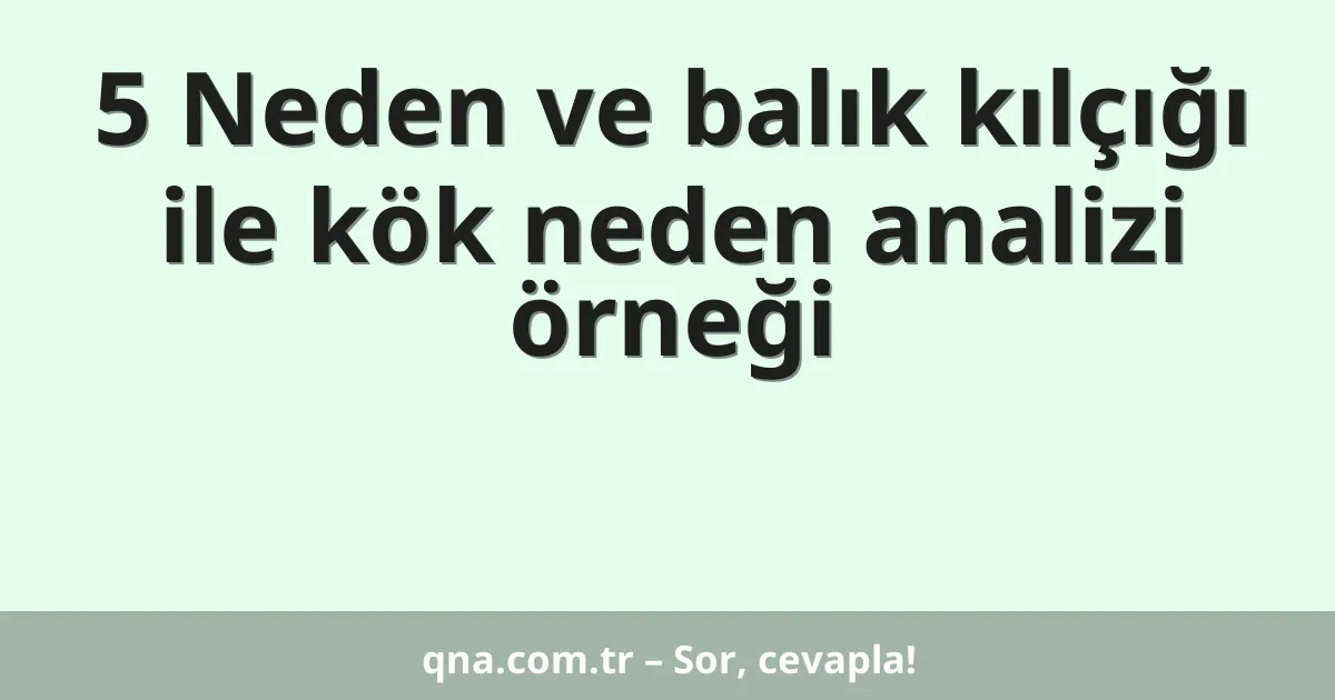 5 Neden ve balık kılçığı ile kök neden analizi örneği