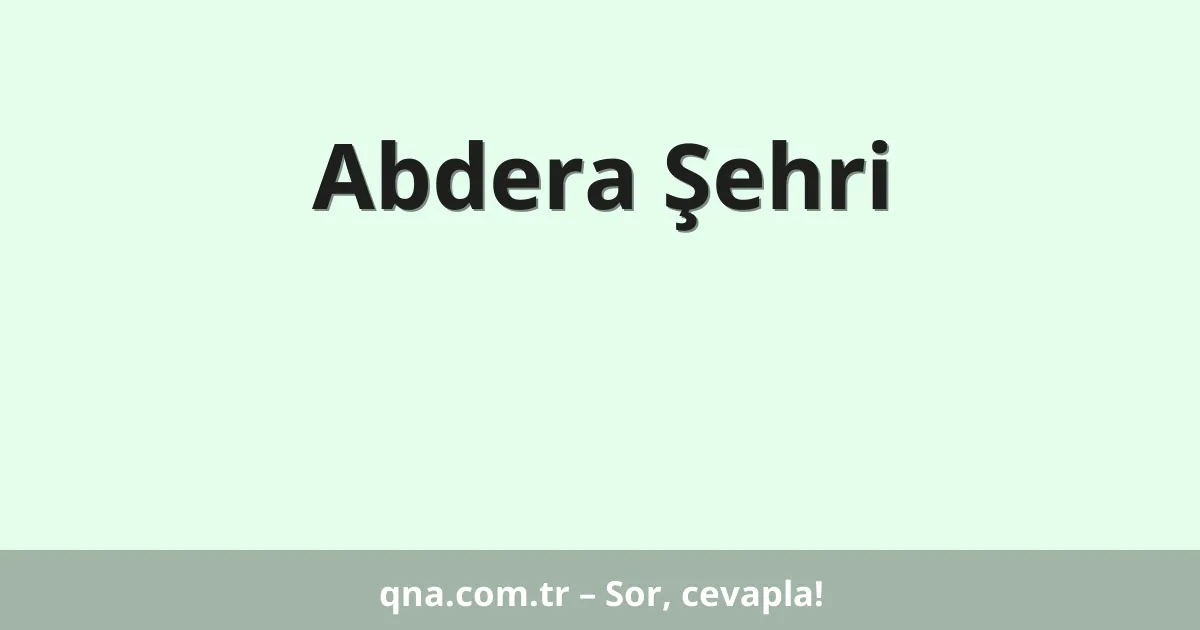 Abdera Şehri