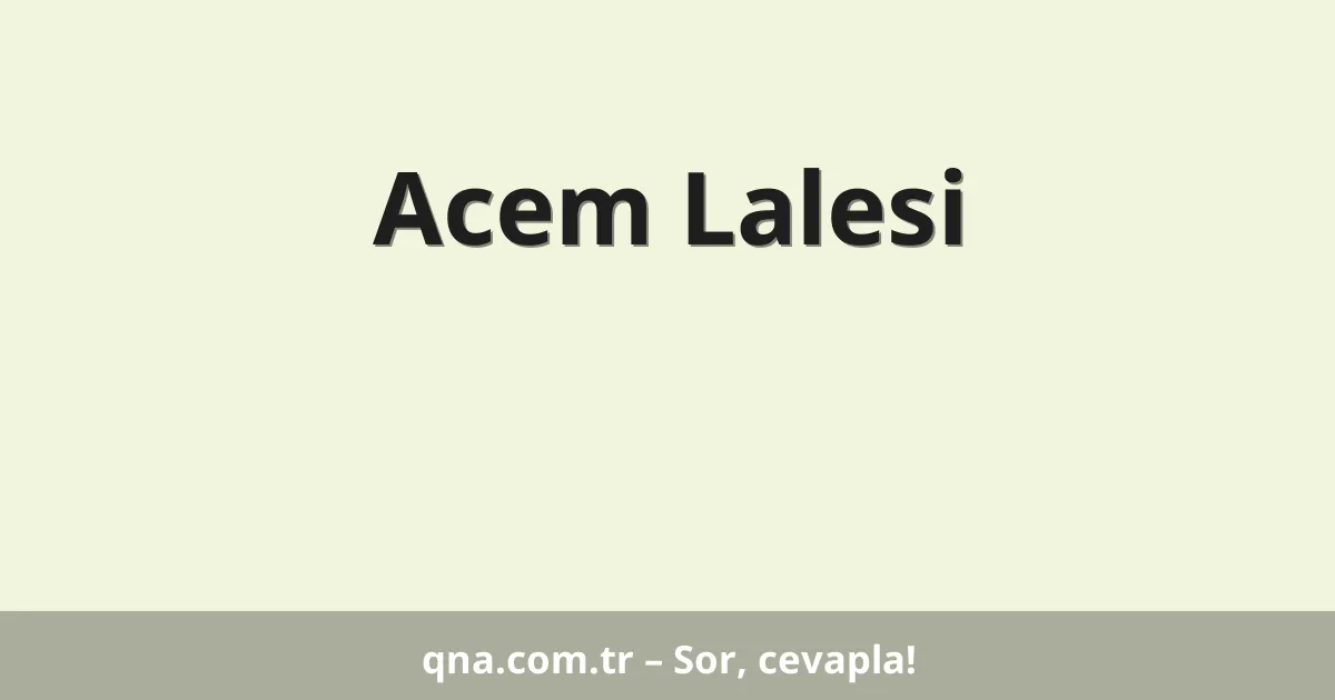 Acem Lalesi