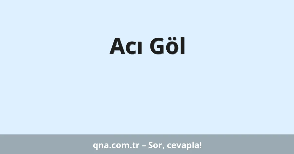 Acı Göl