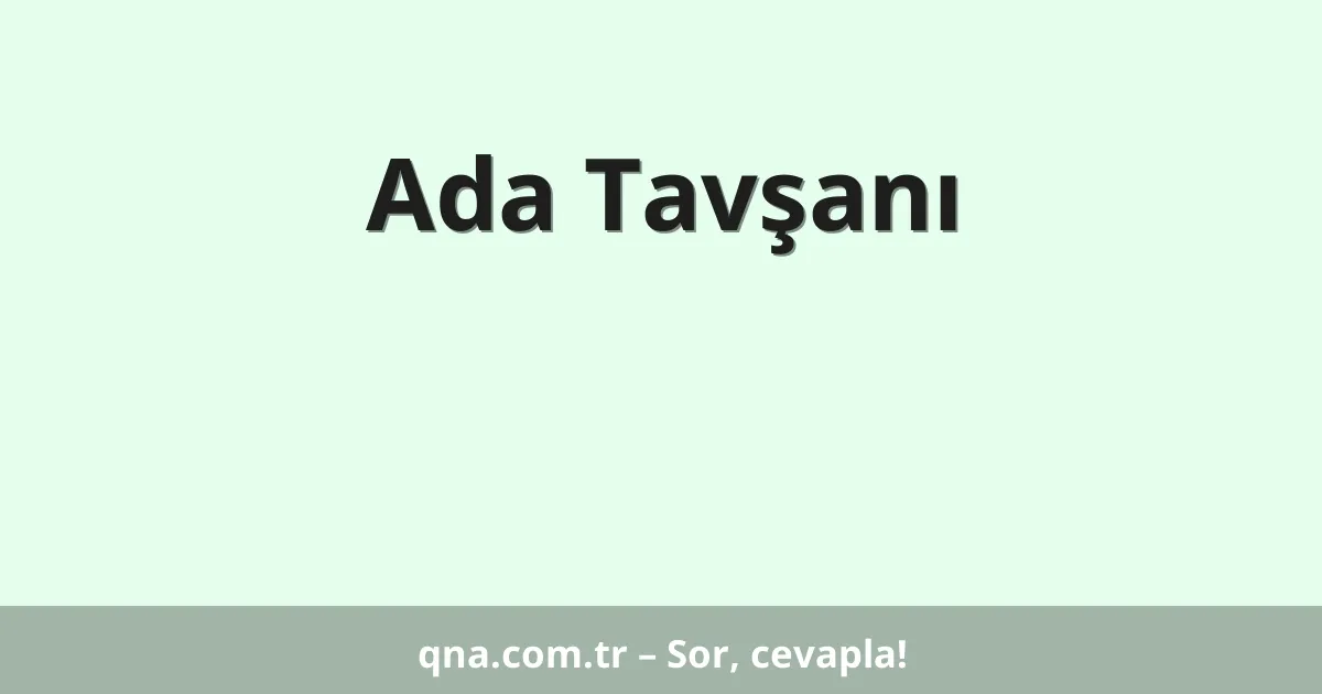 Ada Tavşanı