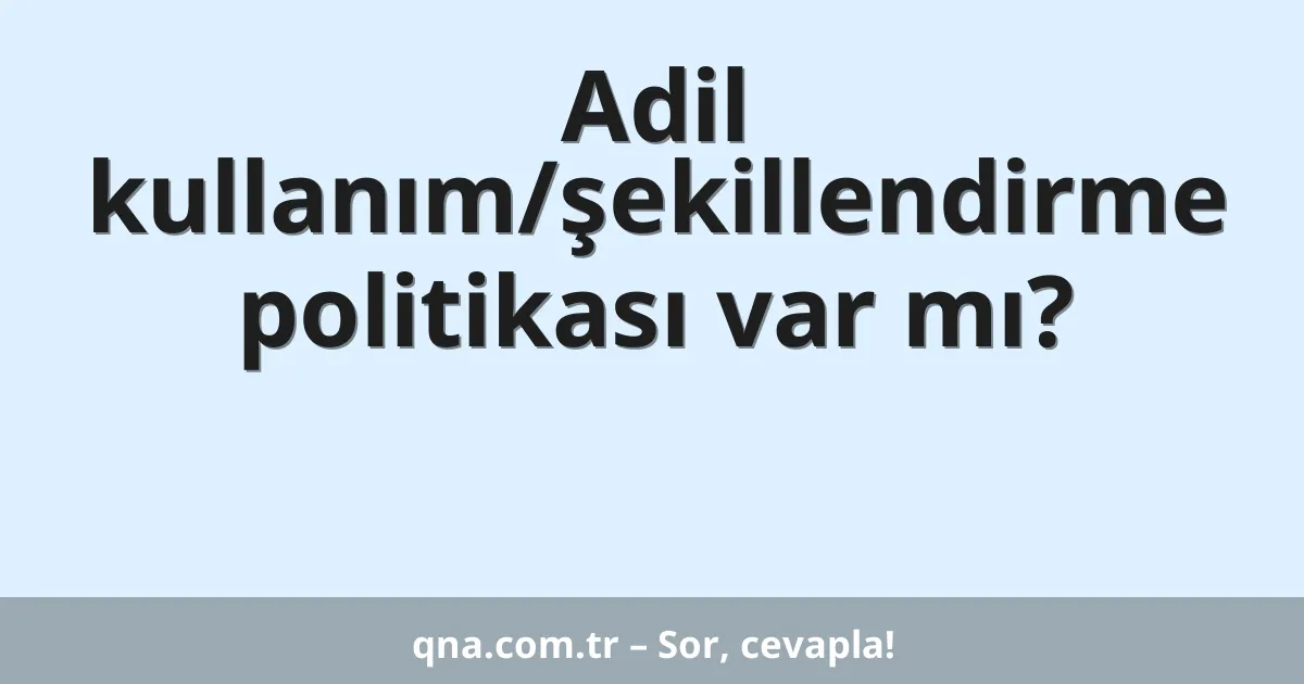 Adil kullanım/şekillendirme politikası var mı?