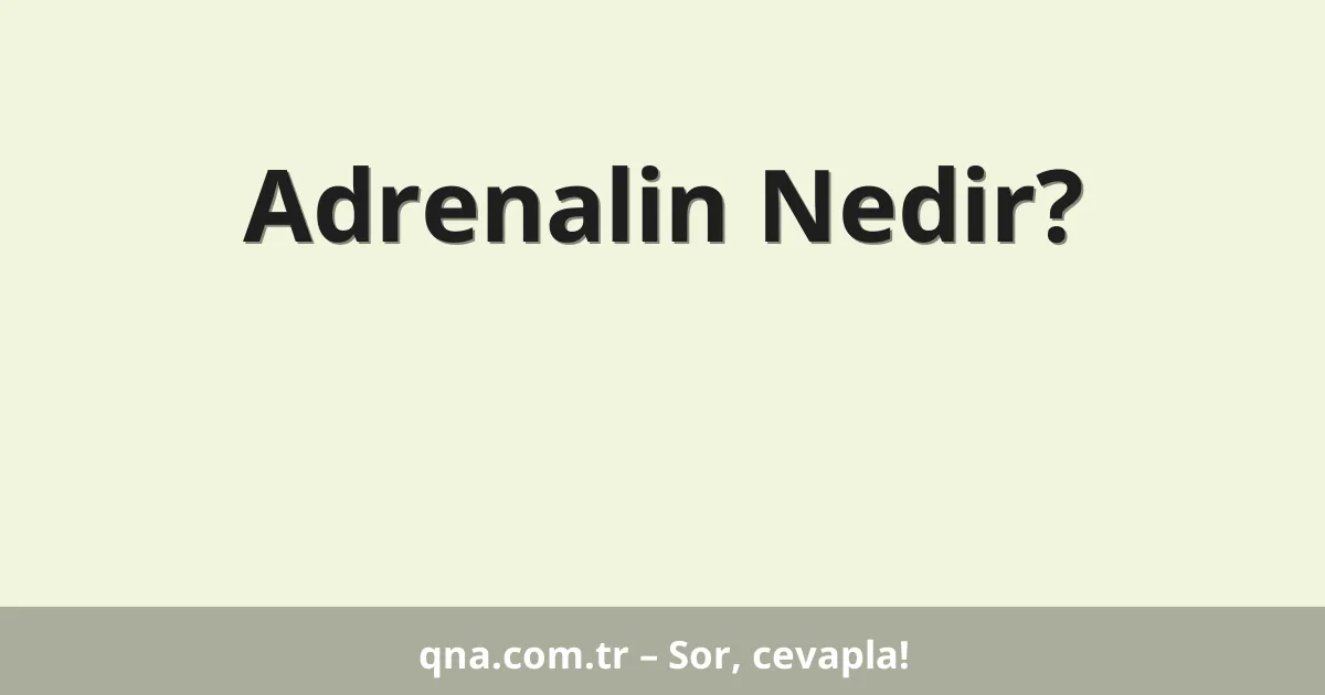 Adrenalin Nedir?