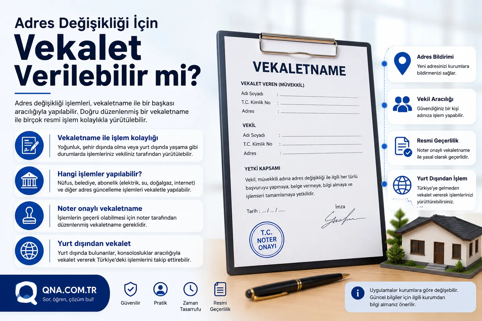 Adres değişikliği için vekalet verilebilir mi?