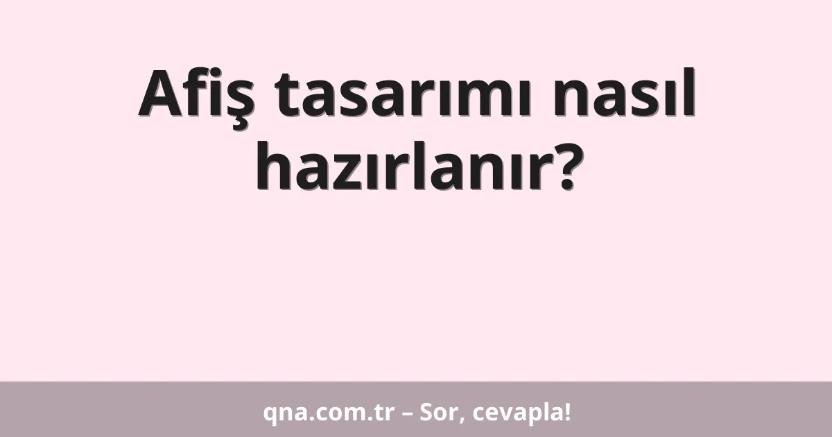 Afiş tasarımı nasıl hazırlanır?