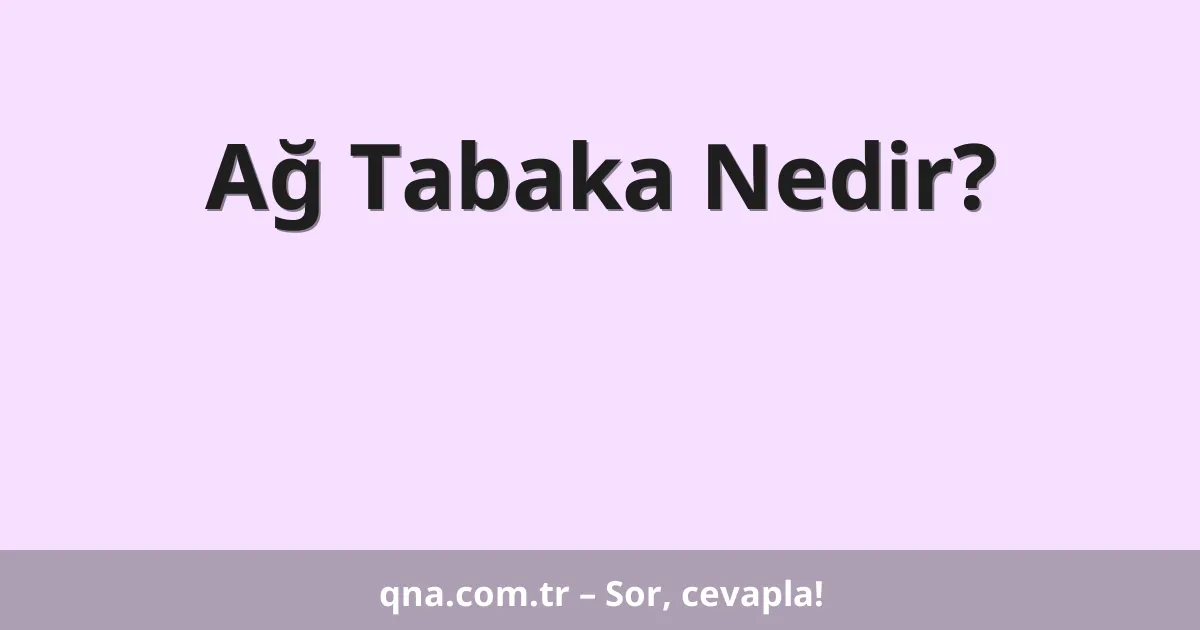Ağ Tabaka Nedir?