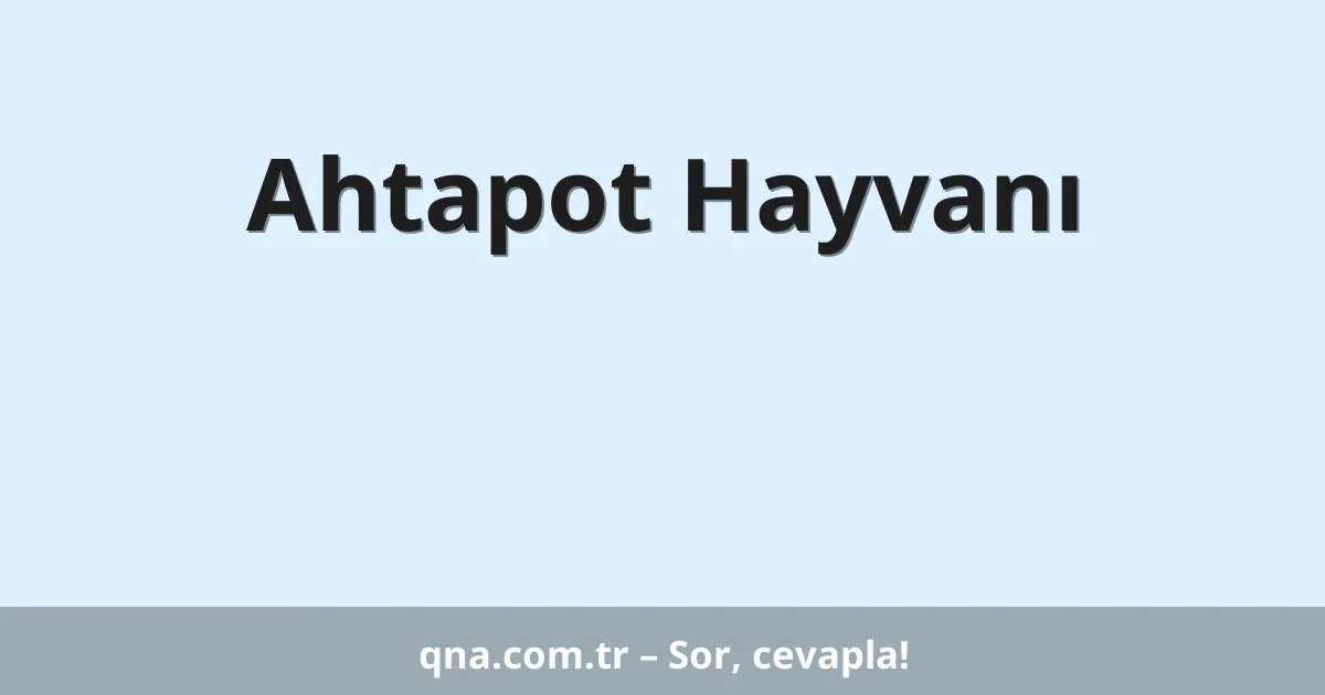 Ahtapot Hayvanı