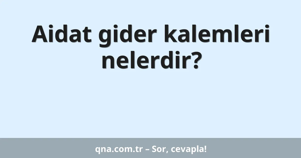 Aidat gider kalemleri nelerdir?