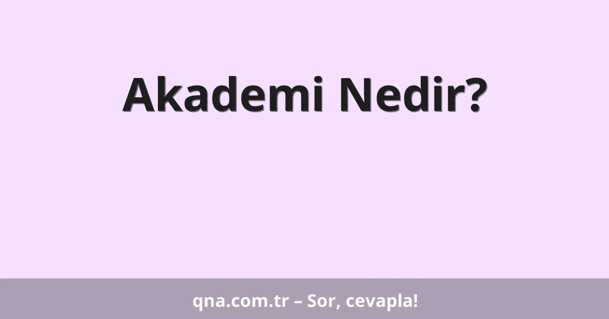 Akademi Nedir?