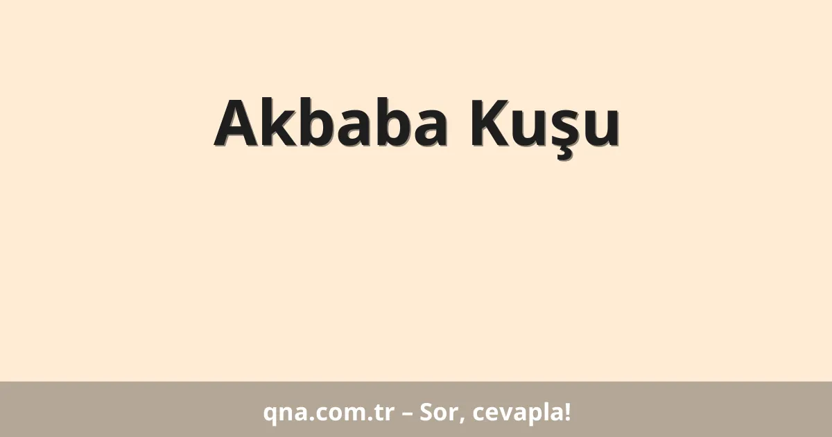 Akbaba Kuşu