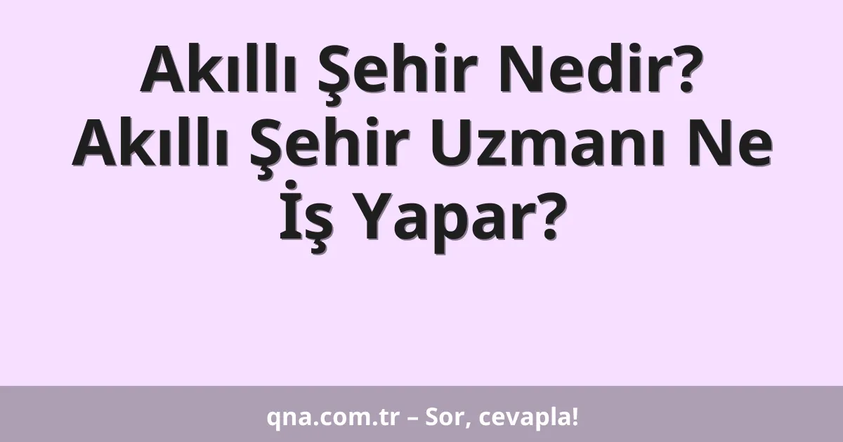 Akıllı Şehir Nedir? Akıllı Şehir Uzmanı Ne İş Yapar?