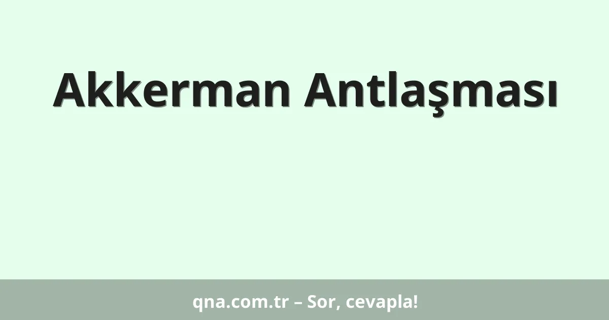 Akkerman Antlaşması