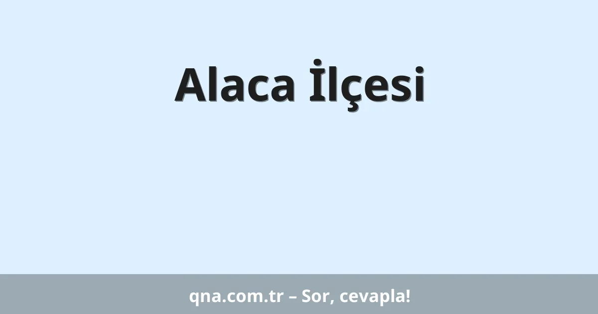 Alaca İlçesi