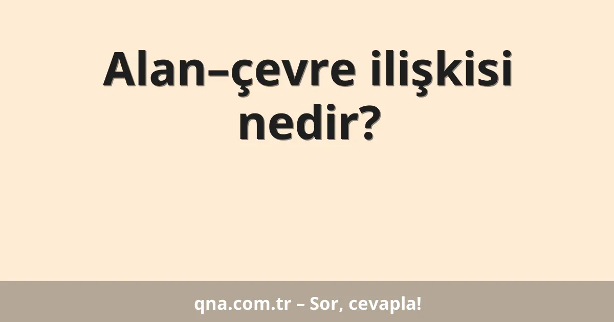 Alan–çevre ilişkisi nedir?