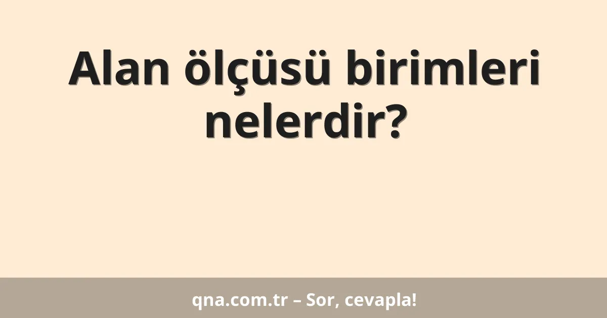 Alan ölçüsü birimleri nelerdir?