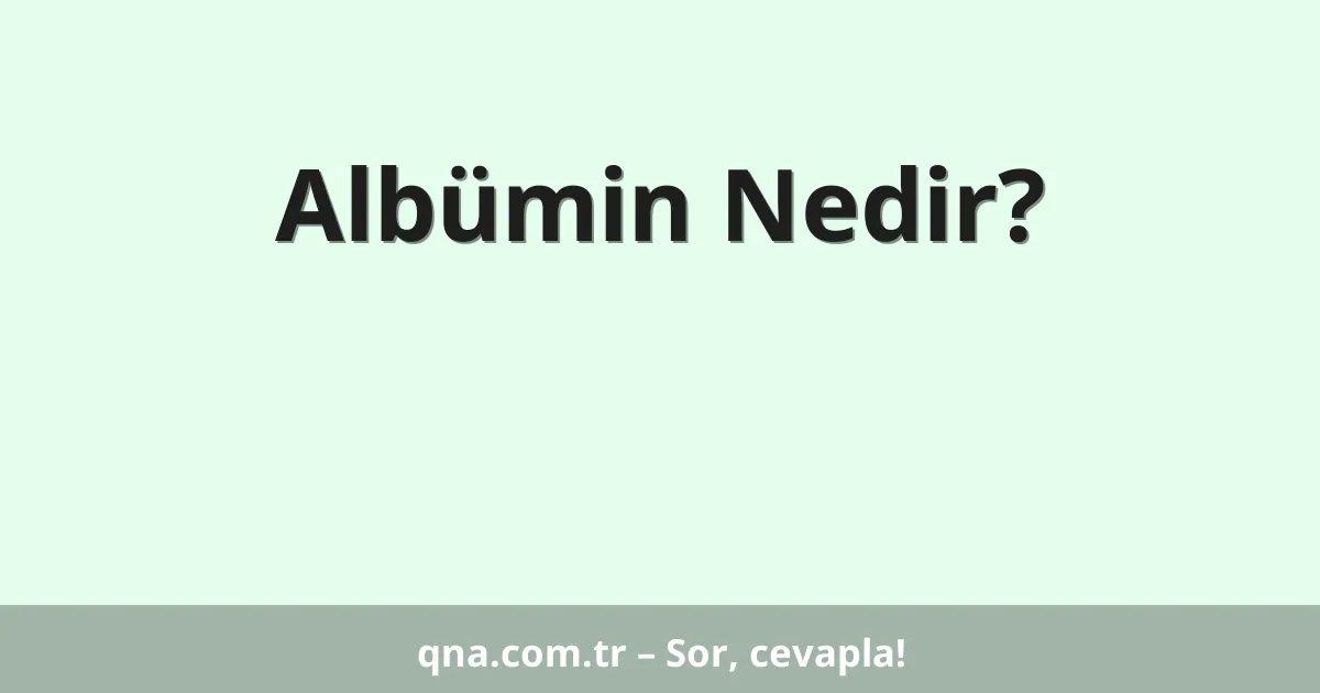 Albümin Nedir?