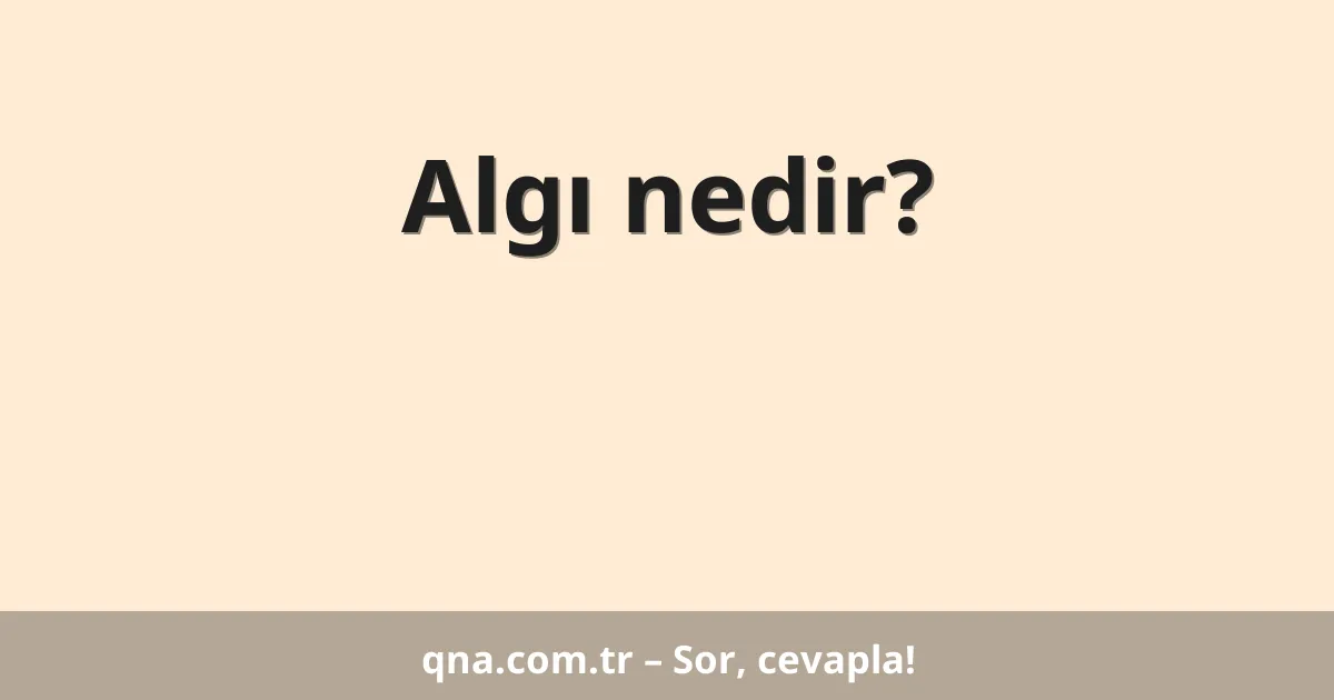 Algı nedir?