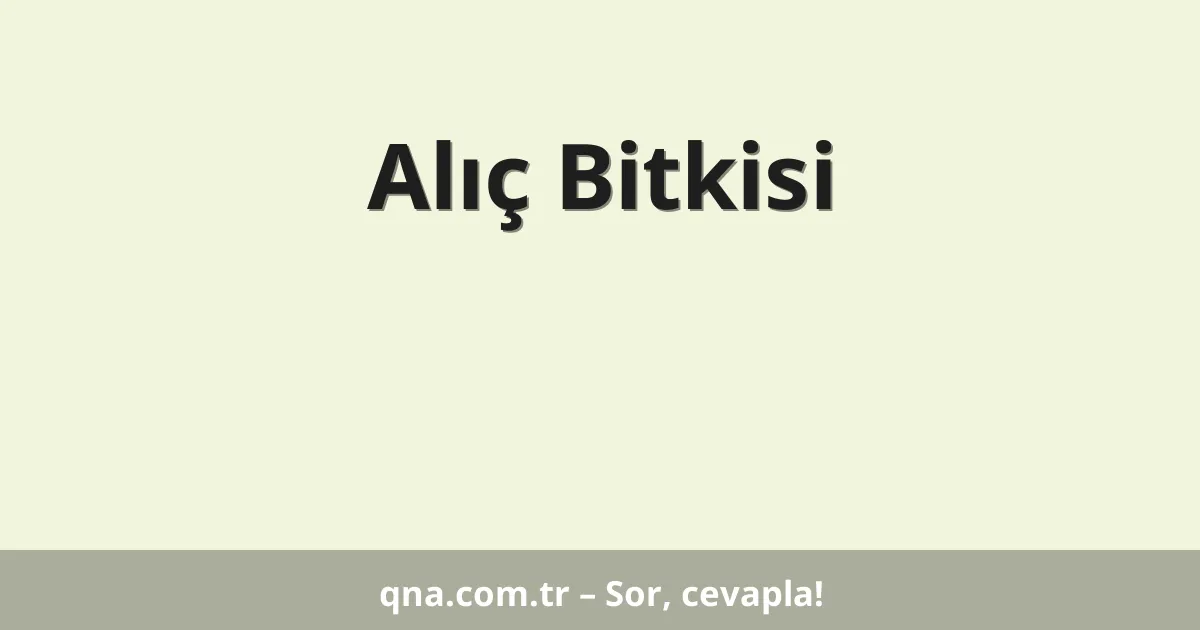 Alıç Bitkisi