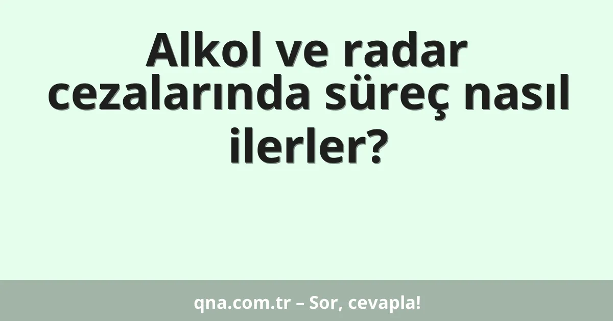 Alkol ve radar cezalarında süreç nasıl ilerler?