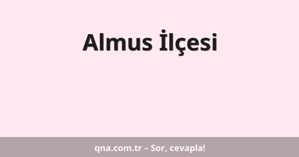 Almus İlçesi