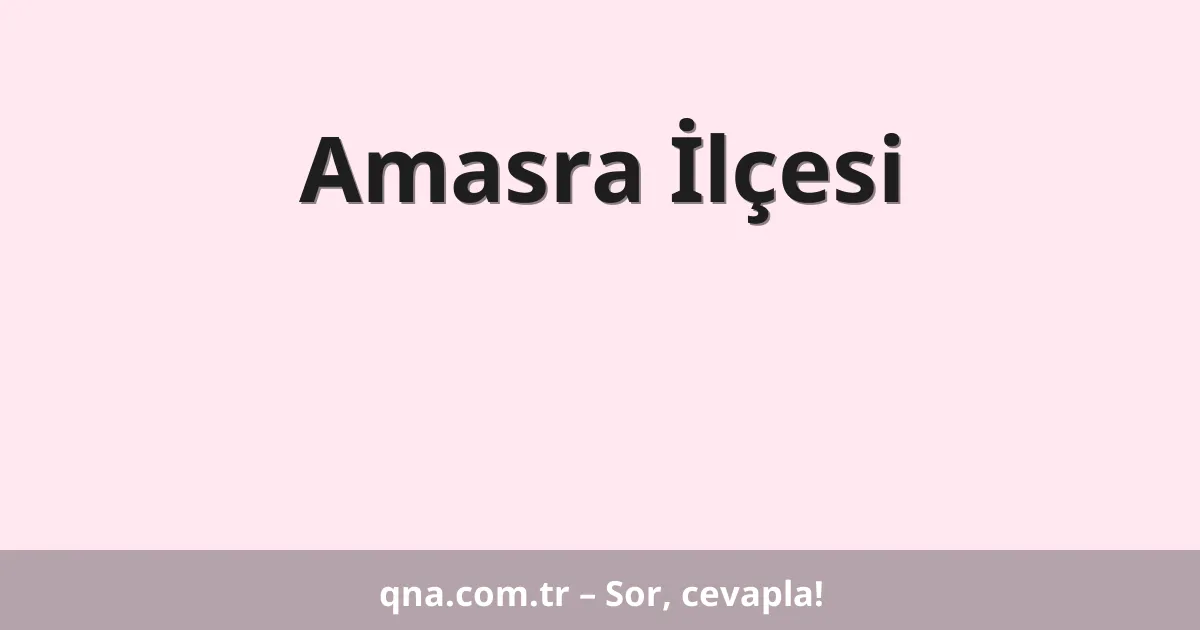Amasra İlçesi