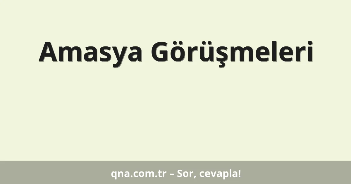 Amasya Görüşmeleri