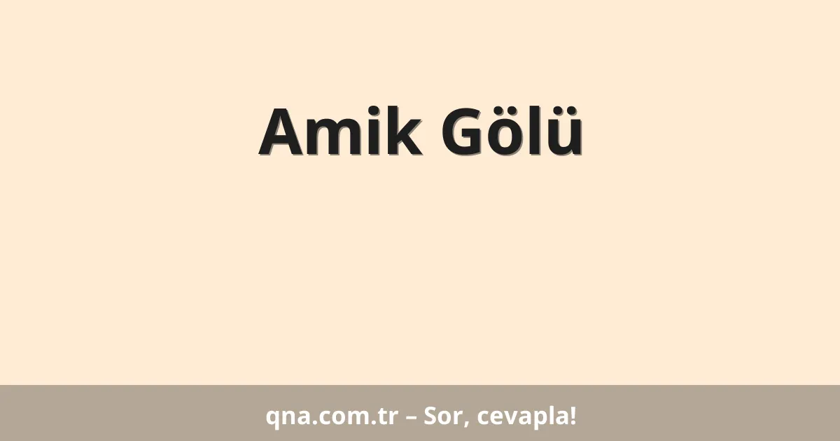 Amik Gölü