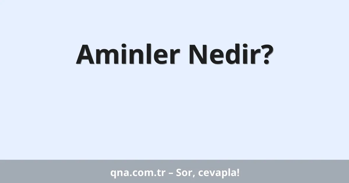 Aminler Nedir?