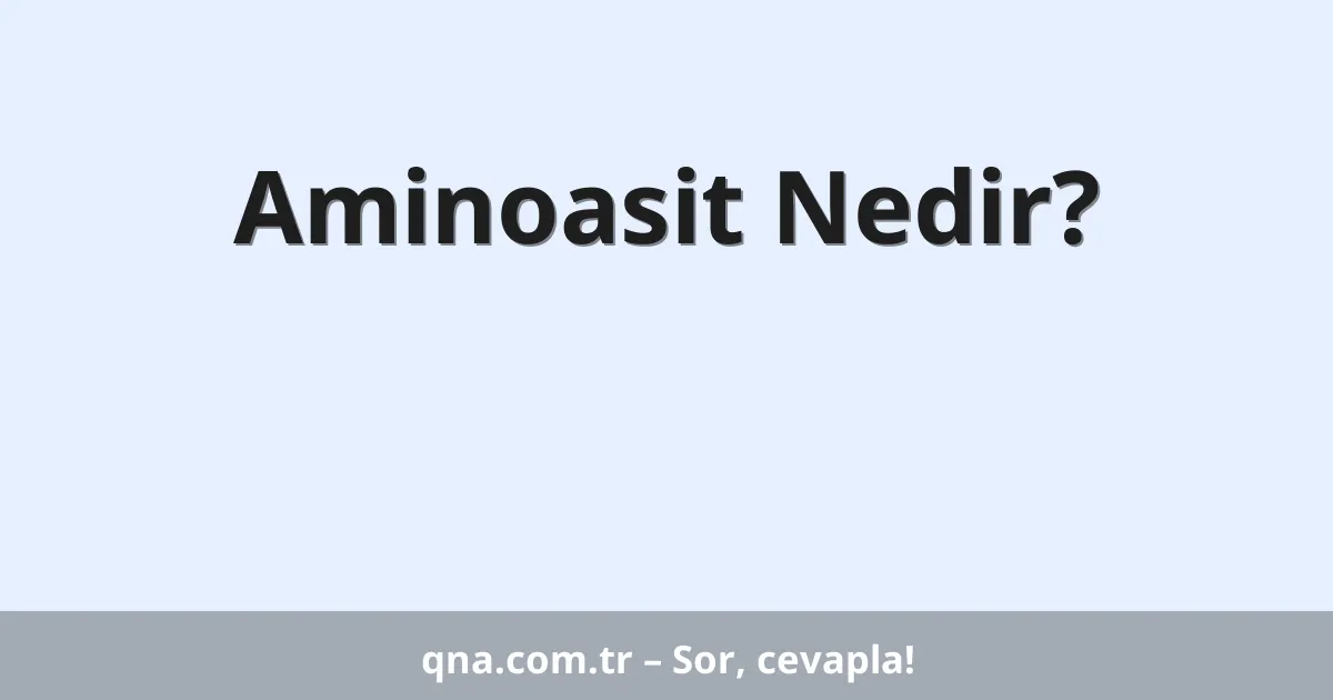 Aminoasit Nedir?