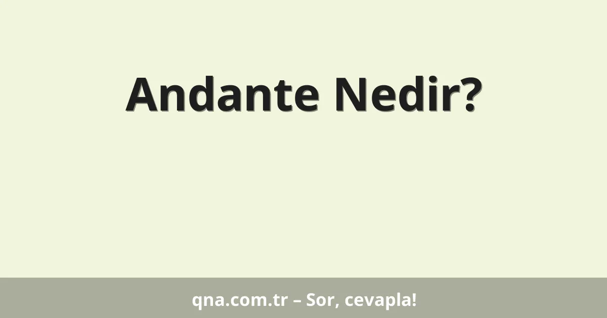 Andante Nedir?