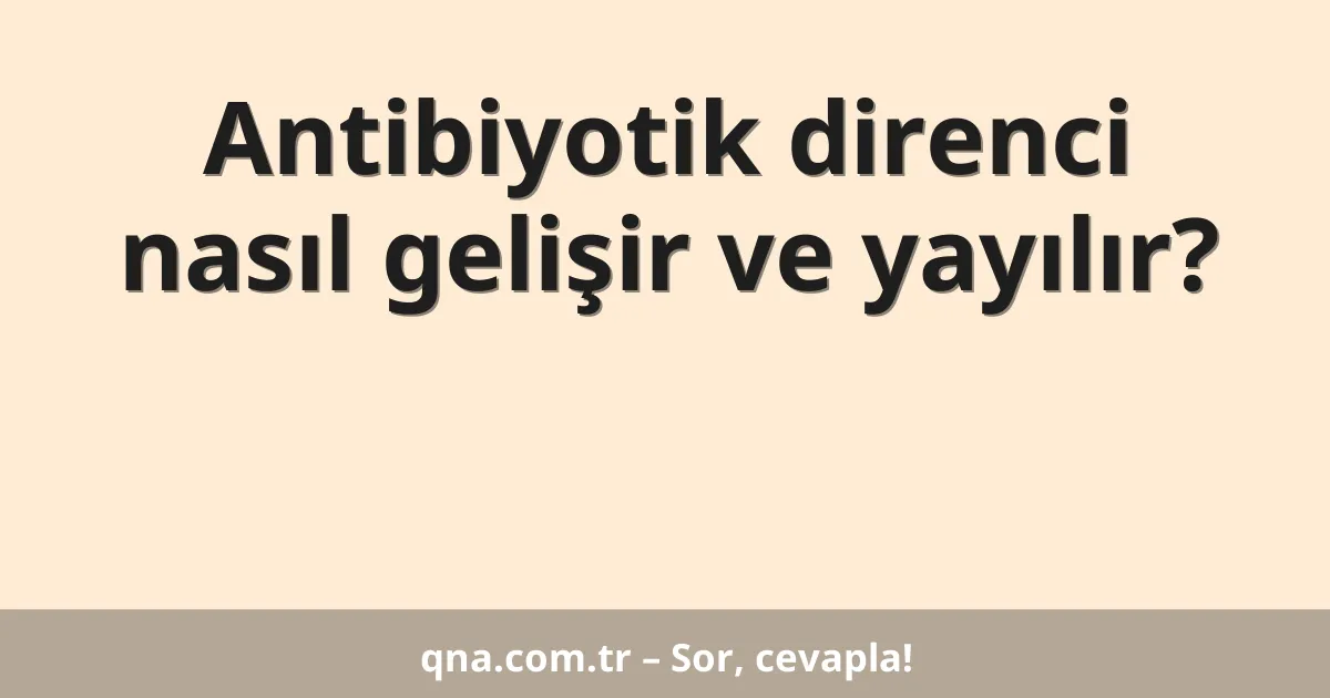 Antibiyotik direnci nasıl gelişir ve yayılır?