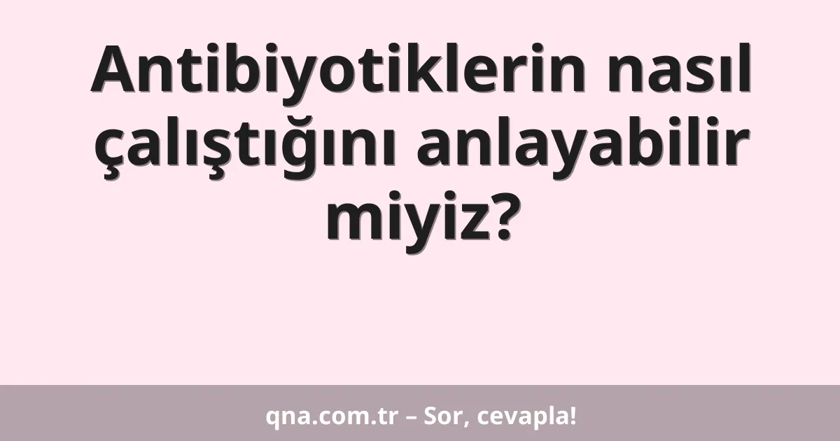 Antibiyotiklerin nasıl çalıştığını anlayabilir miyiz?