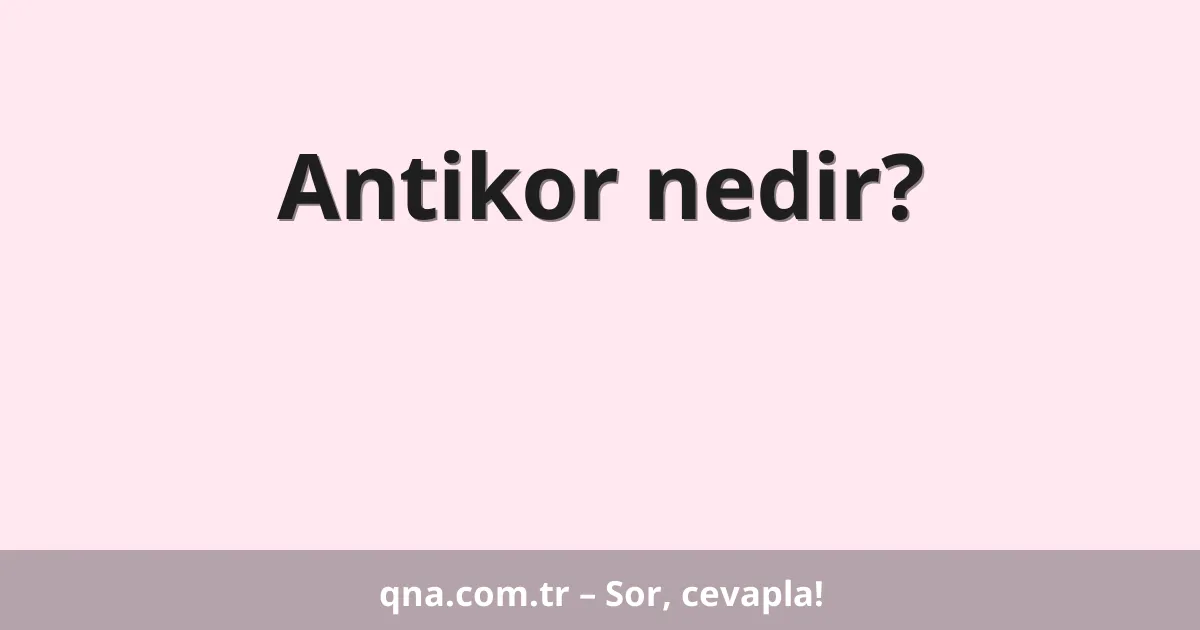 Antikor nedir?