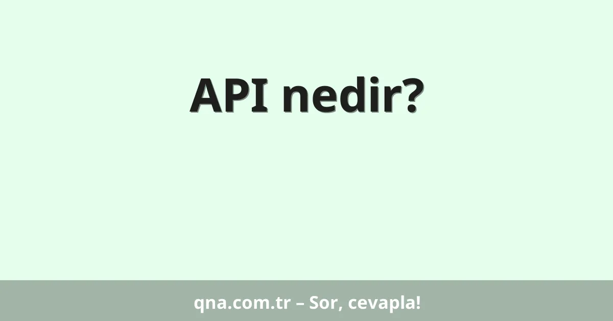 API nedir?