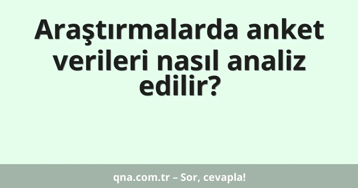 Araştırmalarda anket verileri nasıl analiz edilir?