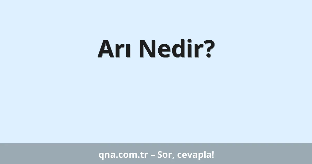 Arı Nedir?
