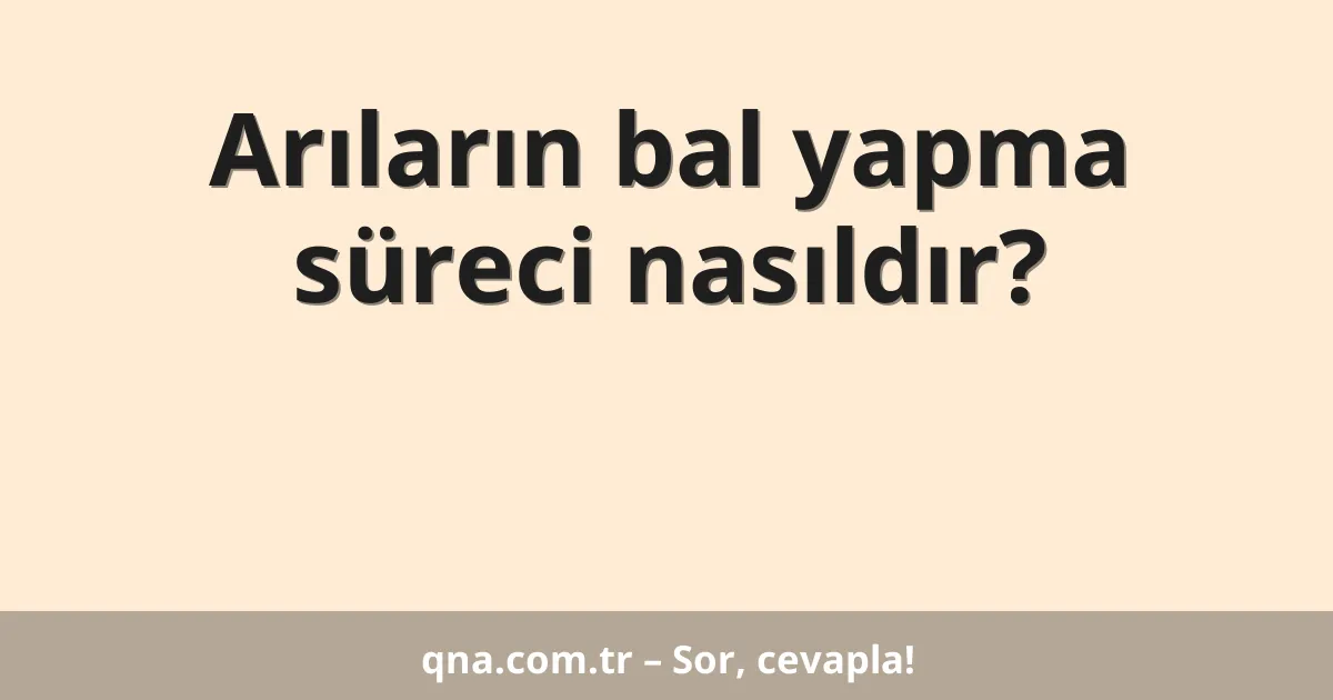 Arıların bal yapma süreci nasıldır?
