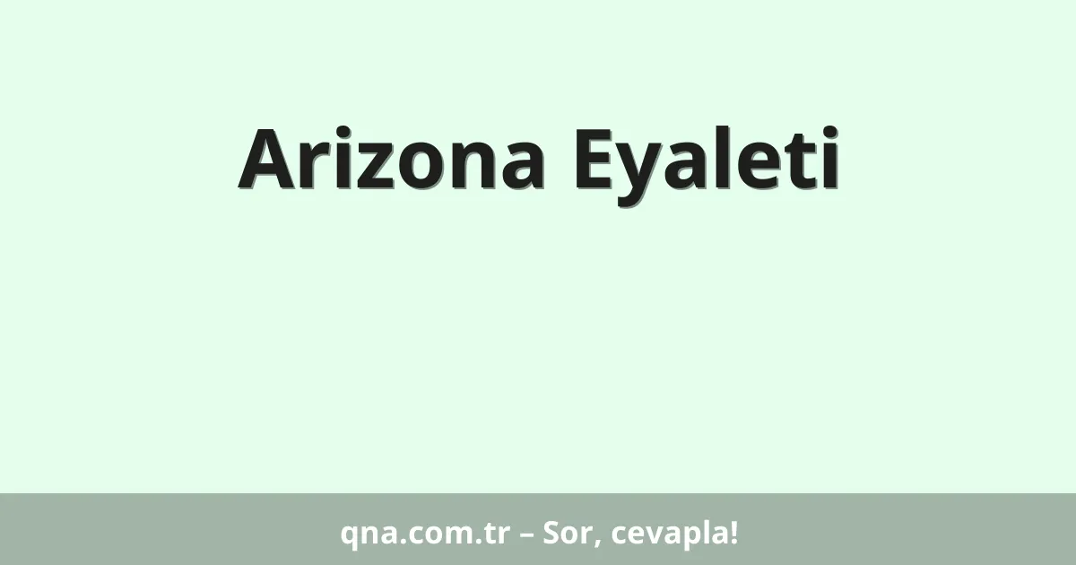 Arizona Eyaleti