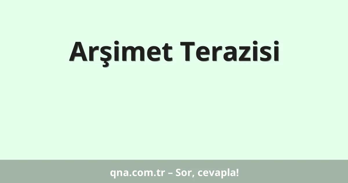 Arşimet Terazisi