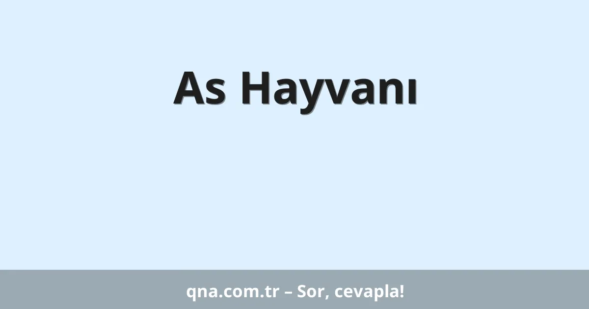 As Hayvanı