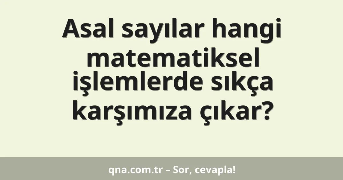 Asal sayılar hangi matematiksel işlemlerde sıkça karşımıza çıkar?