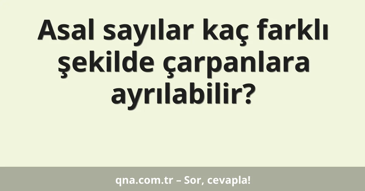 Asal sayılar kaç farklı şekilde çarpanlara ayrılabilir?