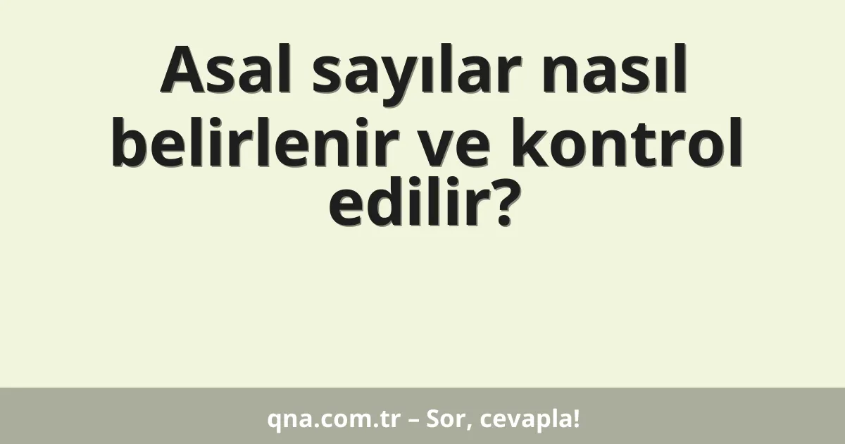 Asal sayılar nasıl belirlenir ve kontrol edilir?