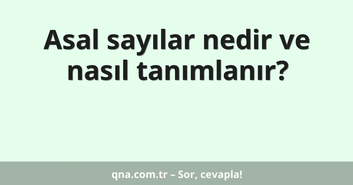 Asal sayılar nedir ve nasıl tanımlanır?
