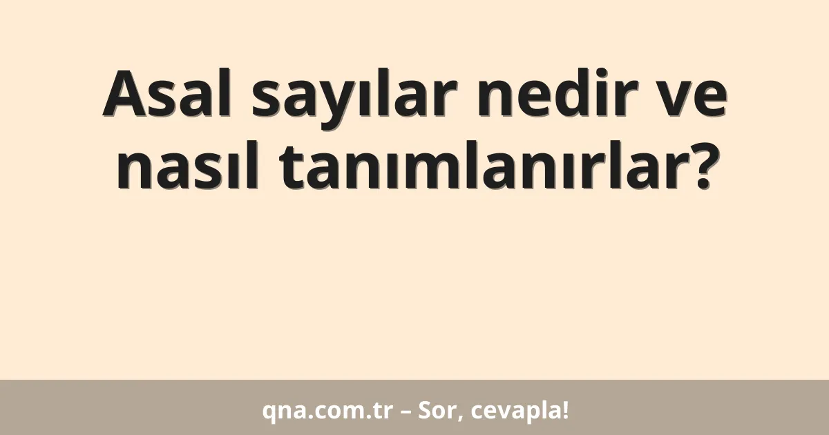 Asal sayılar nedir ve nasıl tanımlanırlar?
