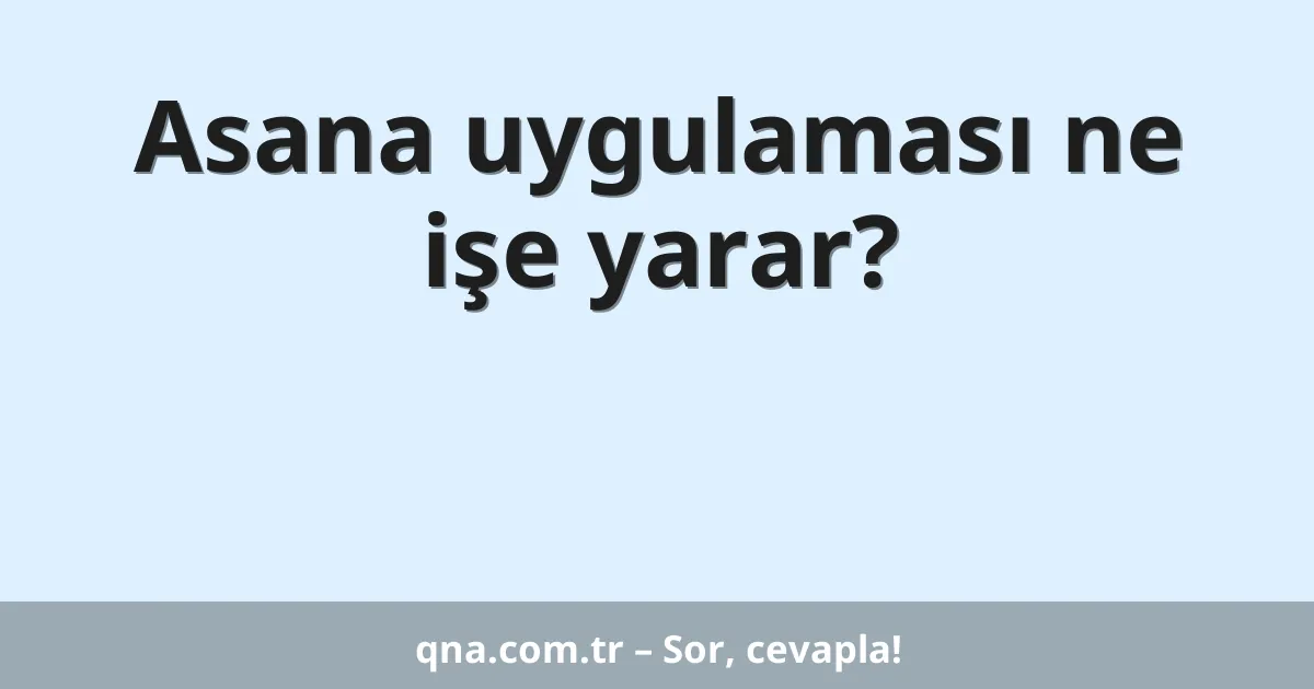 Asana uygulaması ne işe yarar?