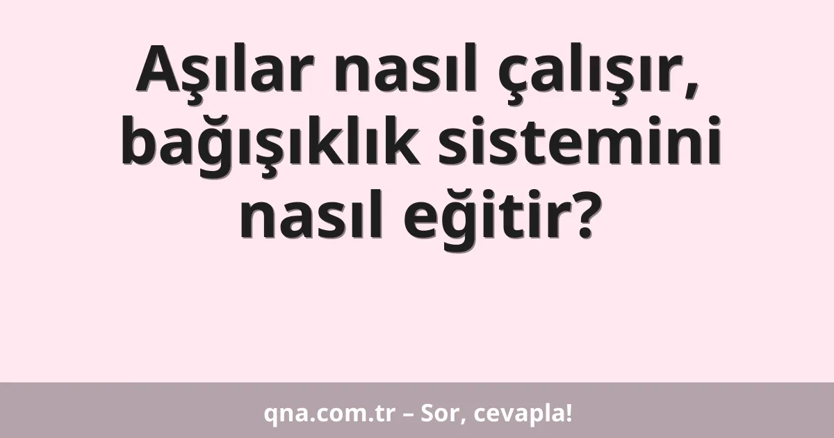 Aşılar nasıl çalışır, bağışıklık sistemini nasıl eğitir?