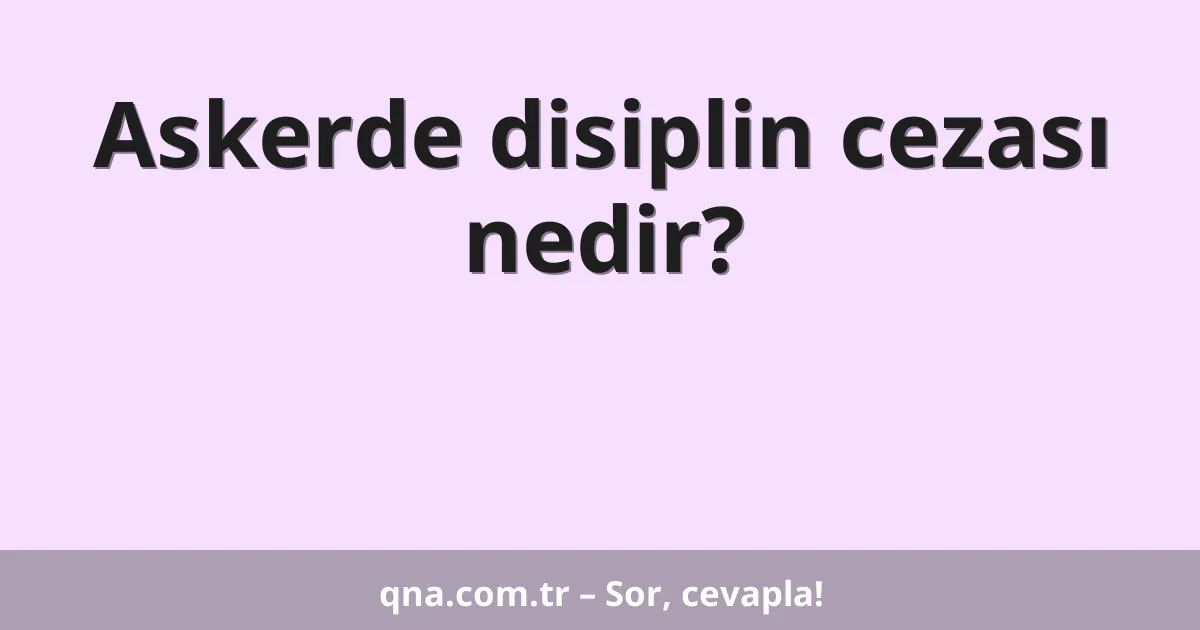 Askerde disiplin cezası nedir?